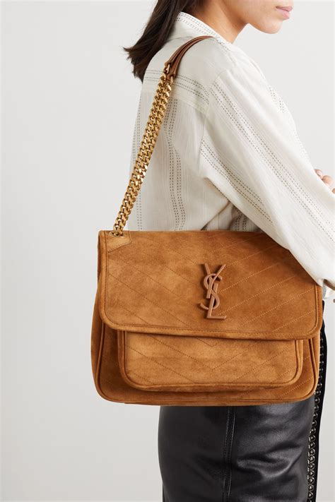 yves saint laurent bag brown|ysl quilted shoulder bag.